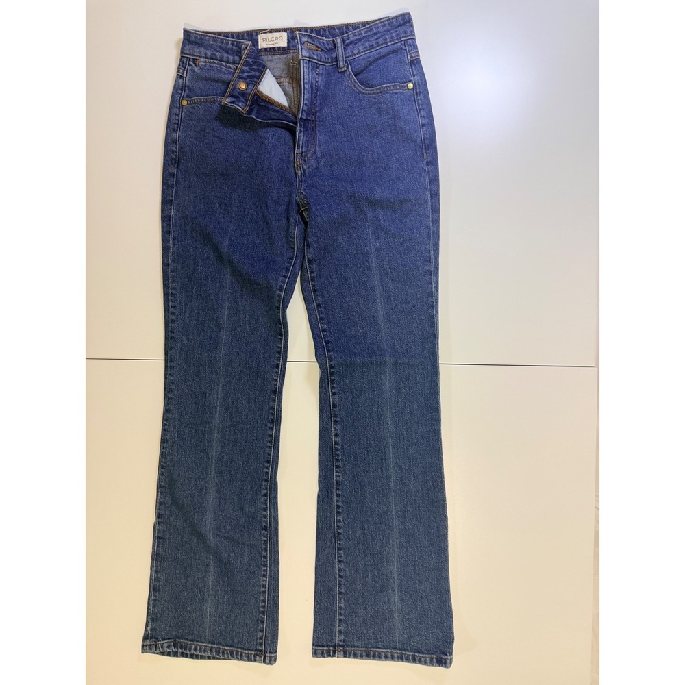 Anthropologie Pilcro High-Rise Straight Leg Med Wash Denim Jeans Blue - Size 27h